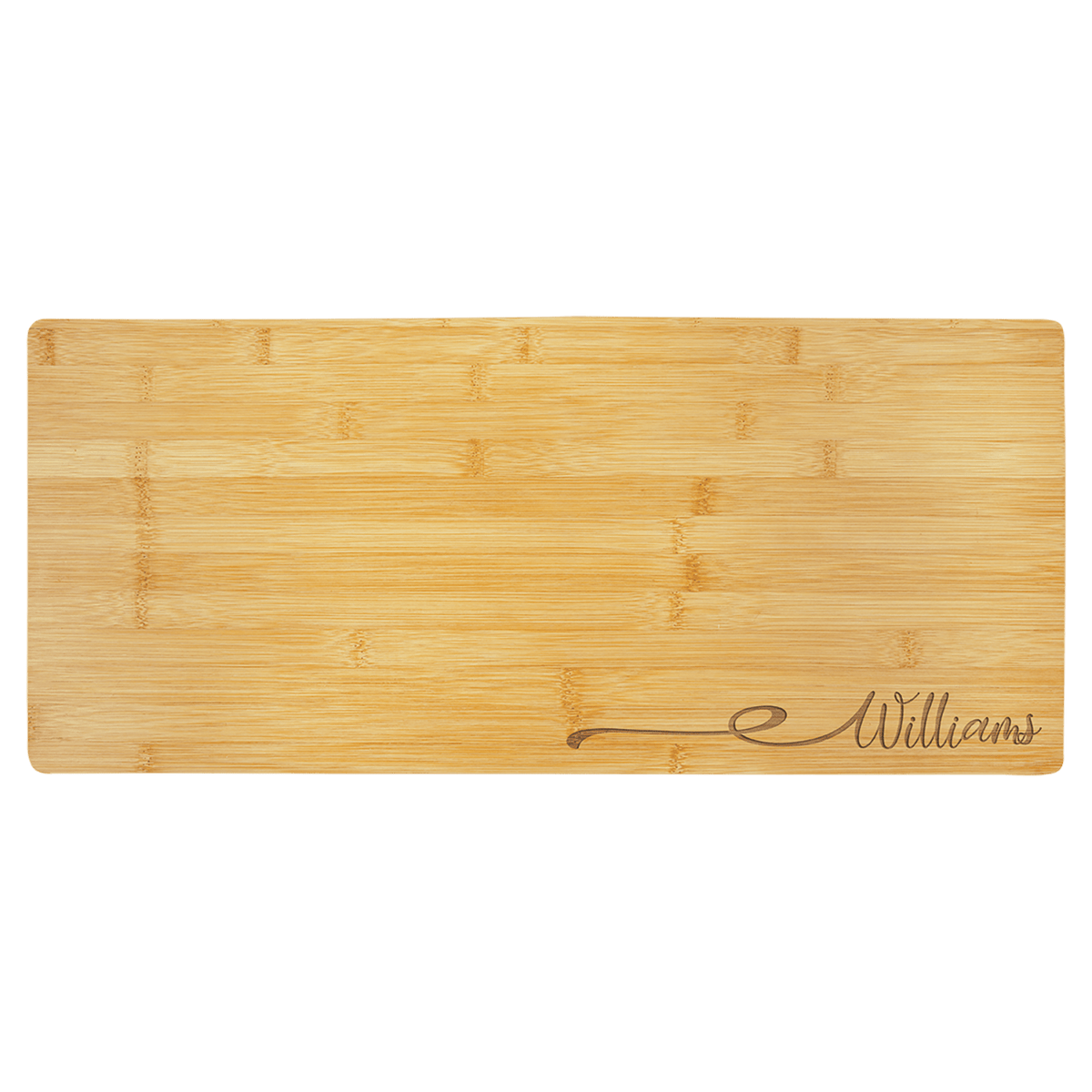 23¾″ × 10″ personalized bamboo charcuterie board