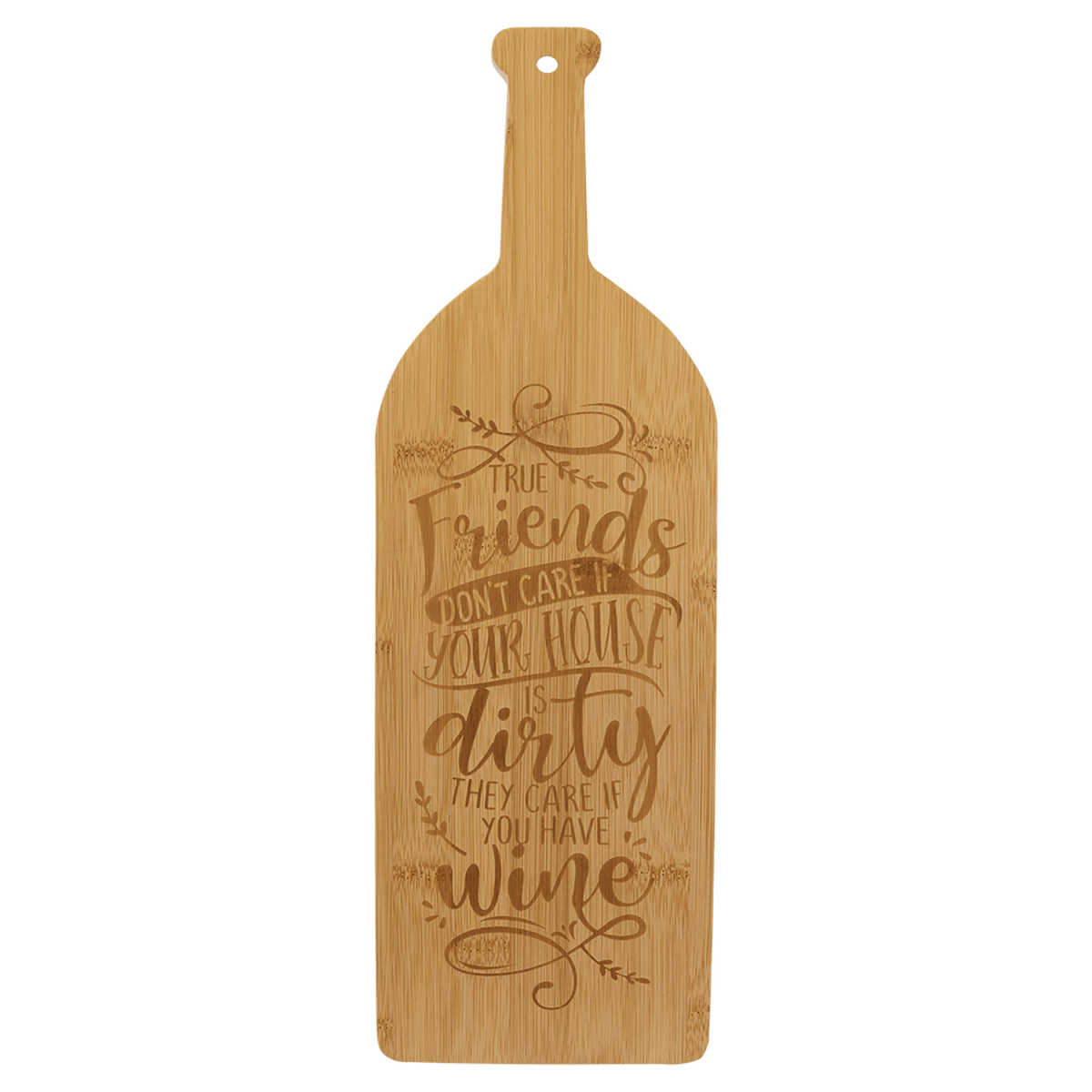 personalized wine bottle bamboo cutting board