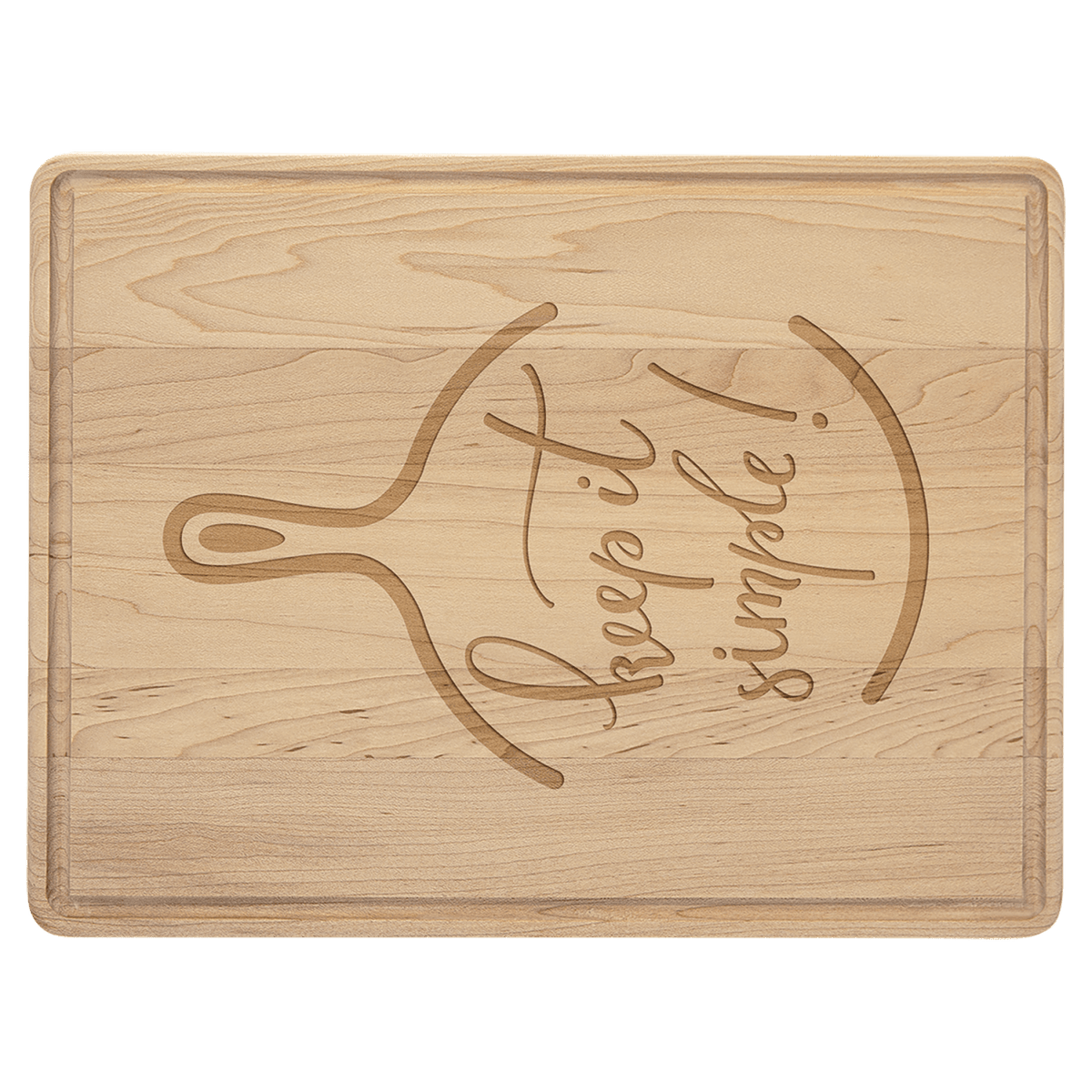 Medium 11½″ × 8¾″ personalized maple cutting board with juice groove