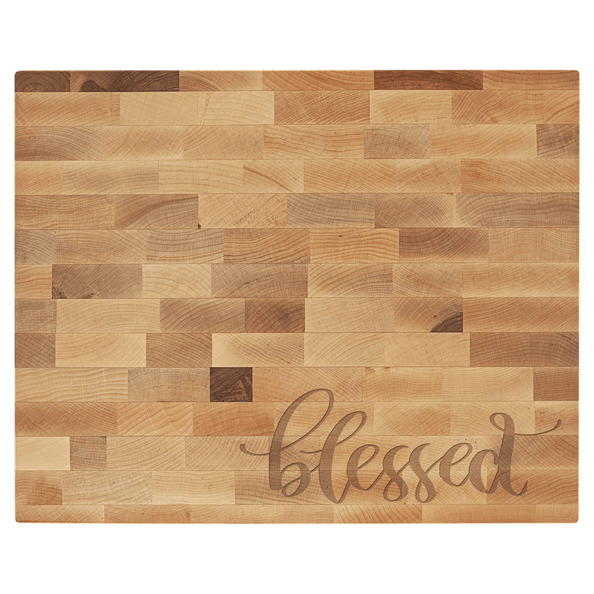 16″ × 13″ × 1½″ personalized maple butcher block cutting board
