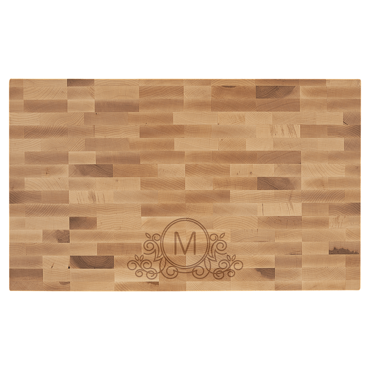 22″ × 13″ × 1½″ personalized maple butcher block cutting board