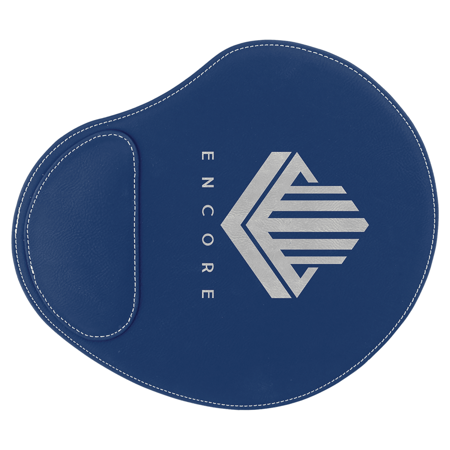 Blue/Silver Leatherette Mouse Pad