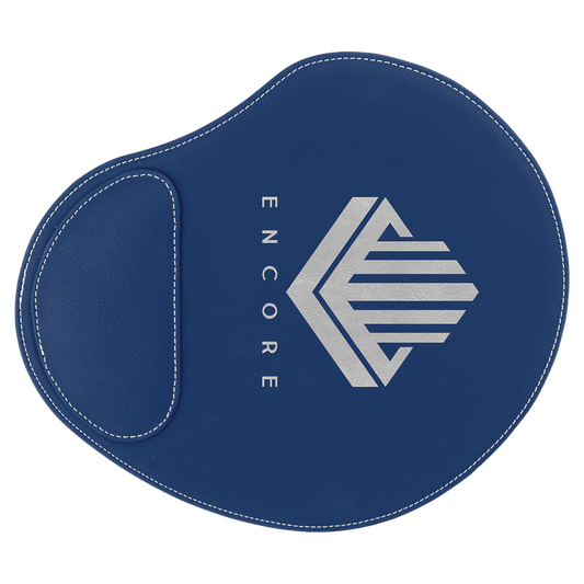 Blue/Silver Leatherette Mouse Pad