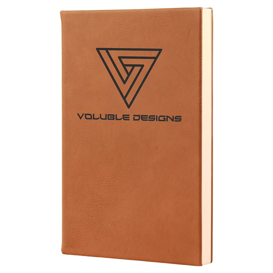 Personalized rawhide leatherette journal with lined pages, 5.25 x 8.25 inch