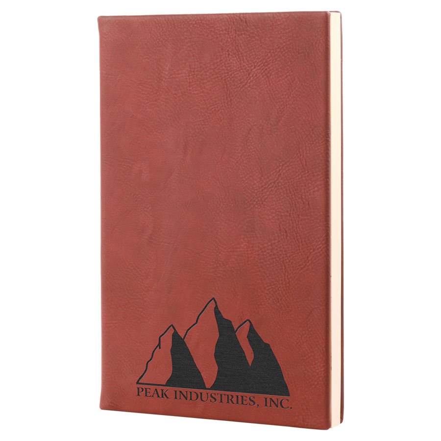 Personalized rosé leatherette journal with lined pages, 5.25 x 8.25 inch