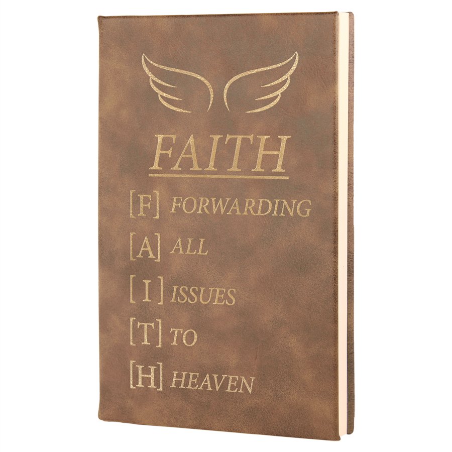 Personalized rustic/gold leatherette journal with lined pages, 5.25 x 8.25 inch