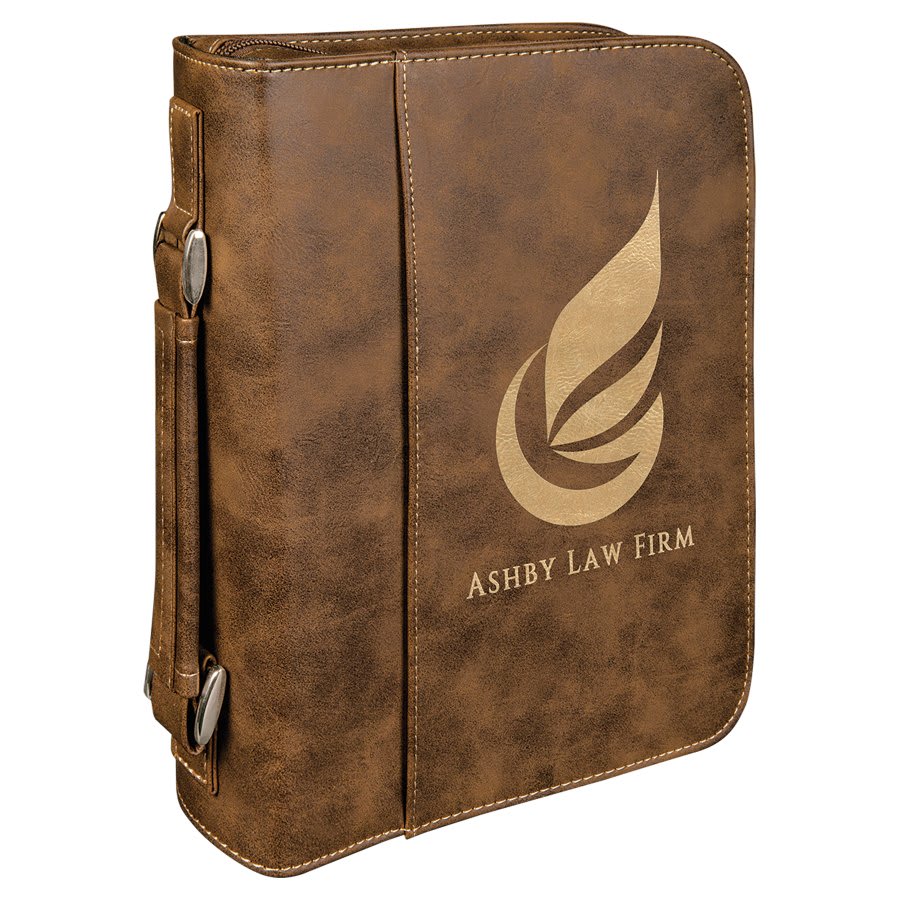 Rustic/Gold Leatherette Zippered Bible & Book Cover, 7½" x 10¾"