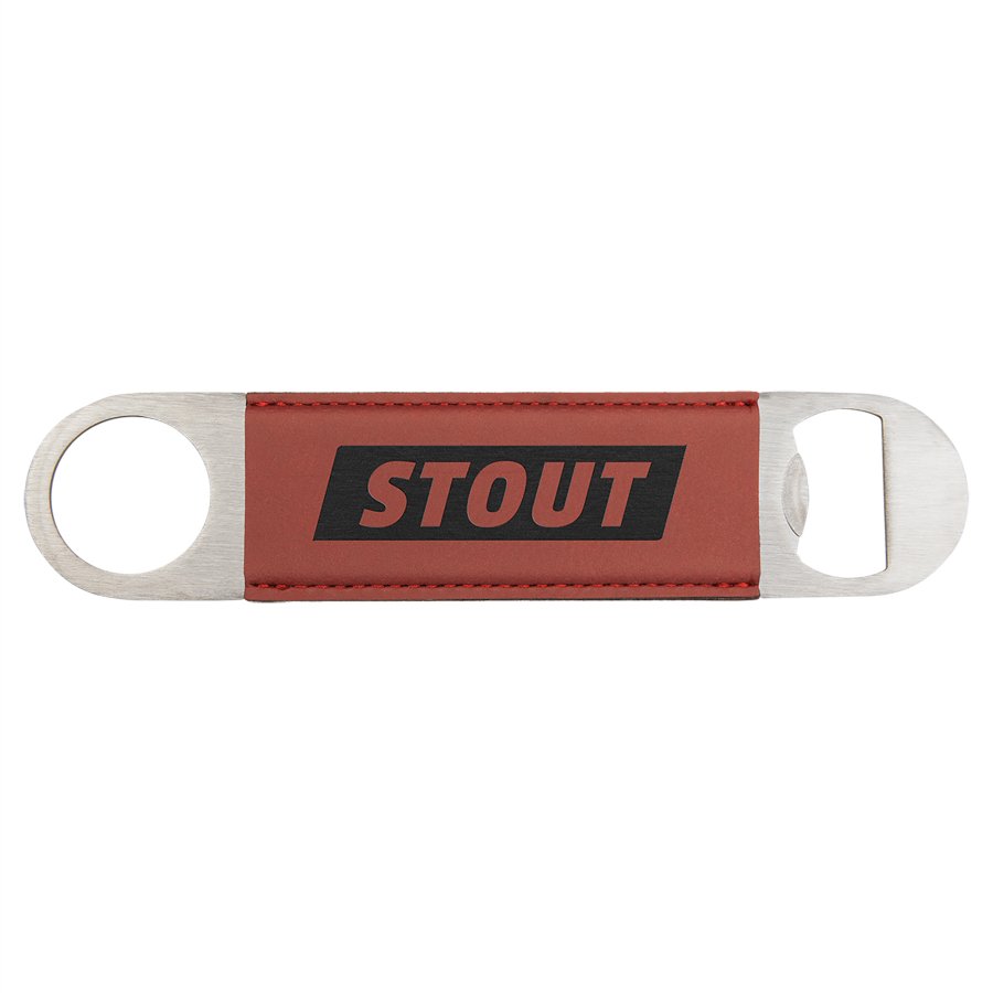 Personalized rosé leatherette 7 inch bottle opener
