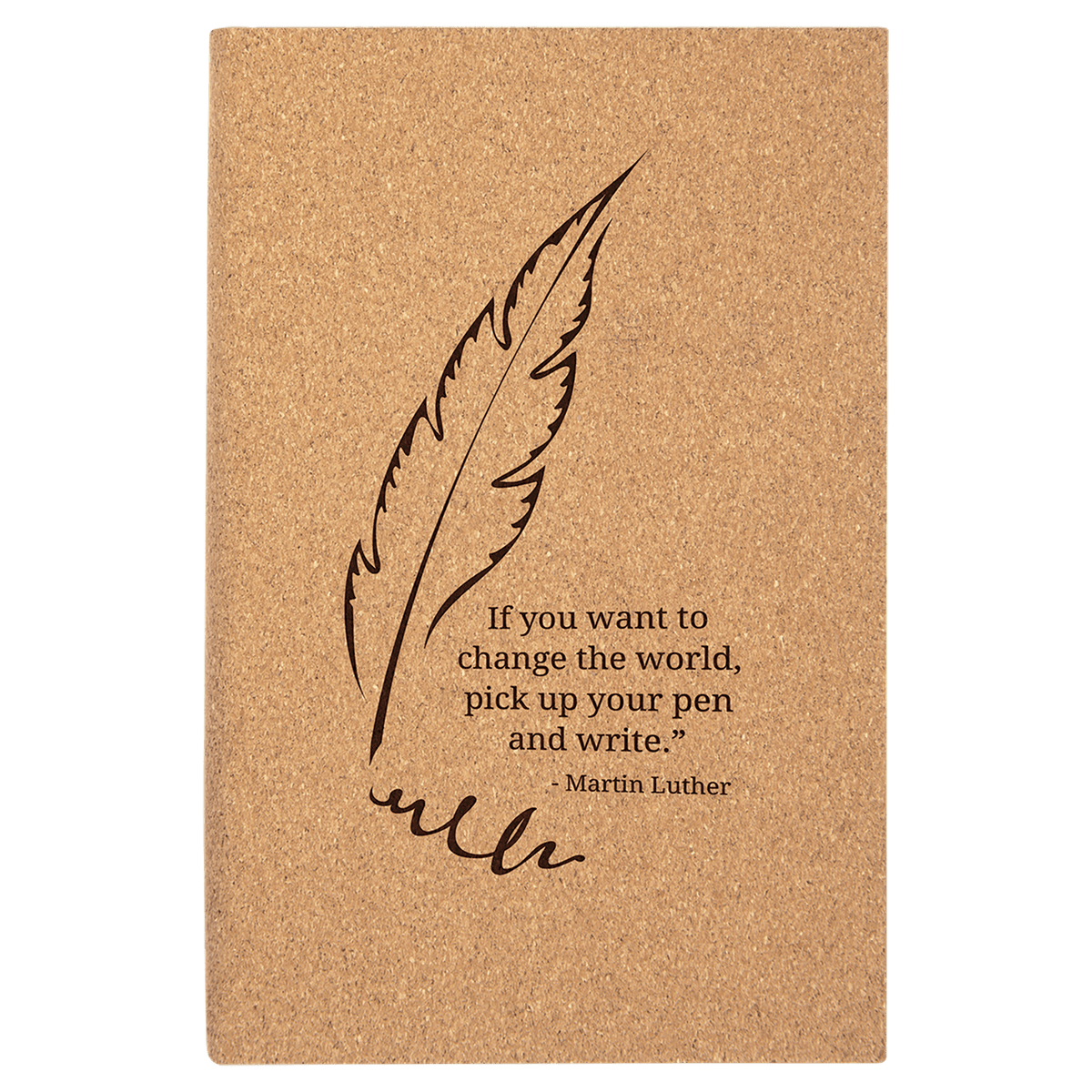 Personalized cork cork journal with lined pages, 5.25 x 8.25 inch