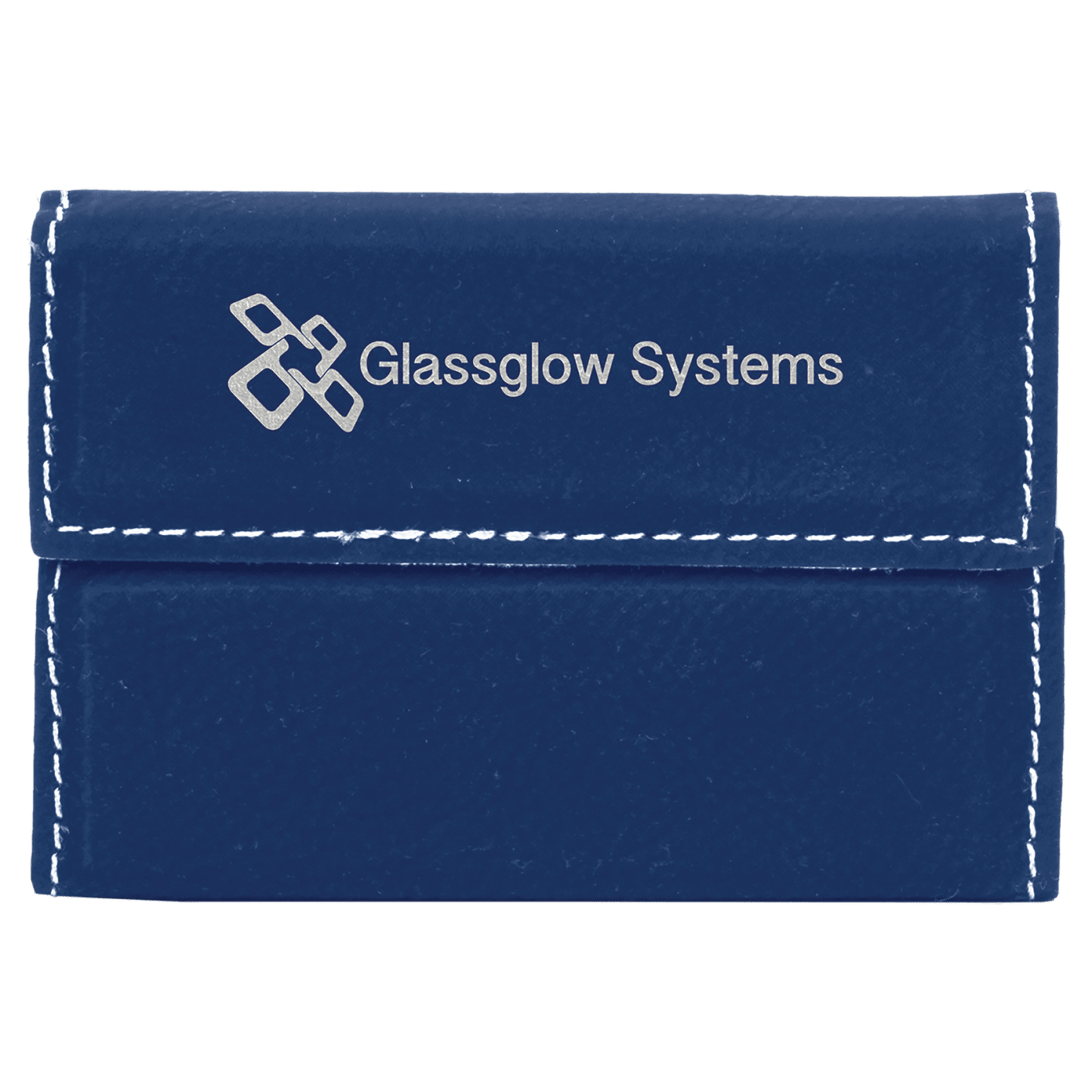 Blue/Silver Leatherette Business Card Holder