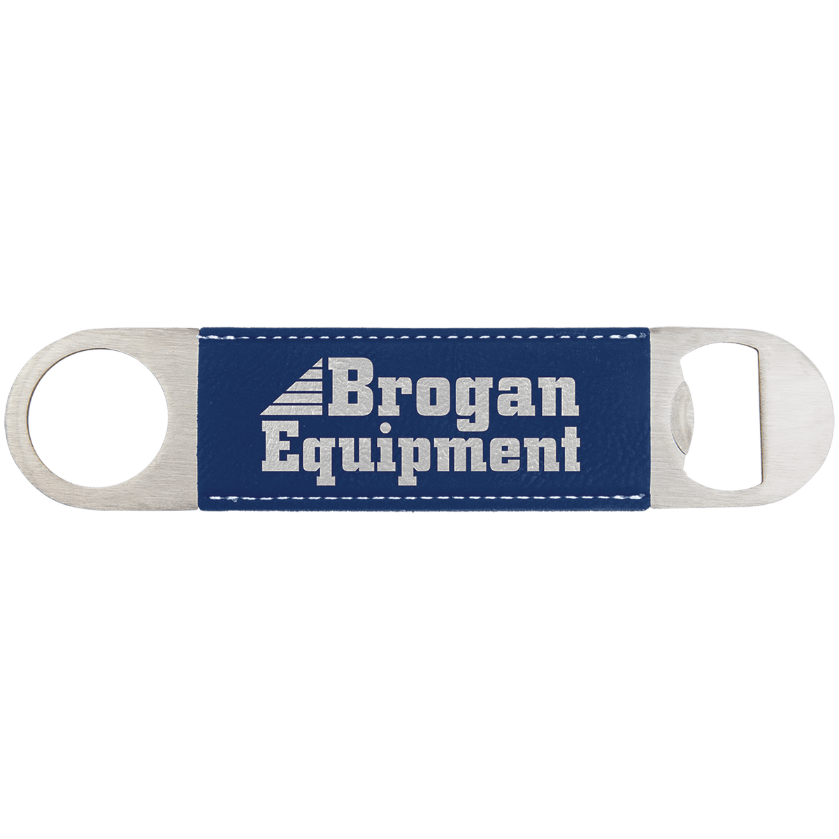 Personalized blue/silver leatherette 7 inch bottle opener
