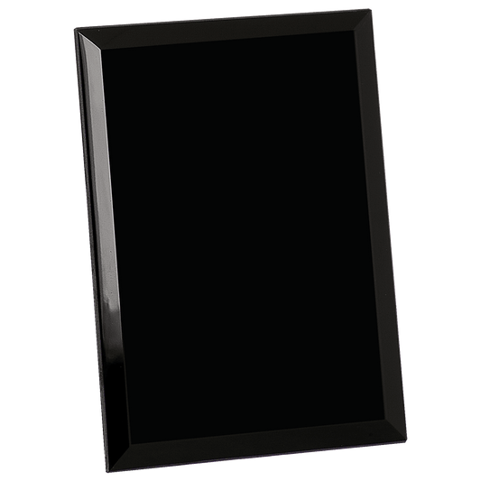 6" x 8" Black Glass Mirror Plaque
