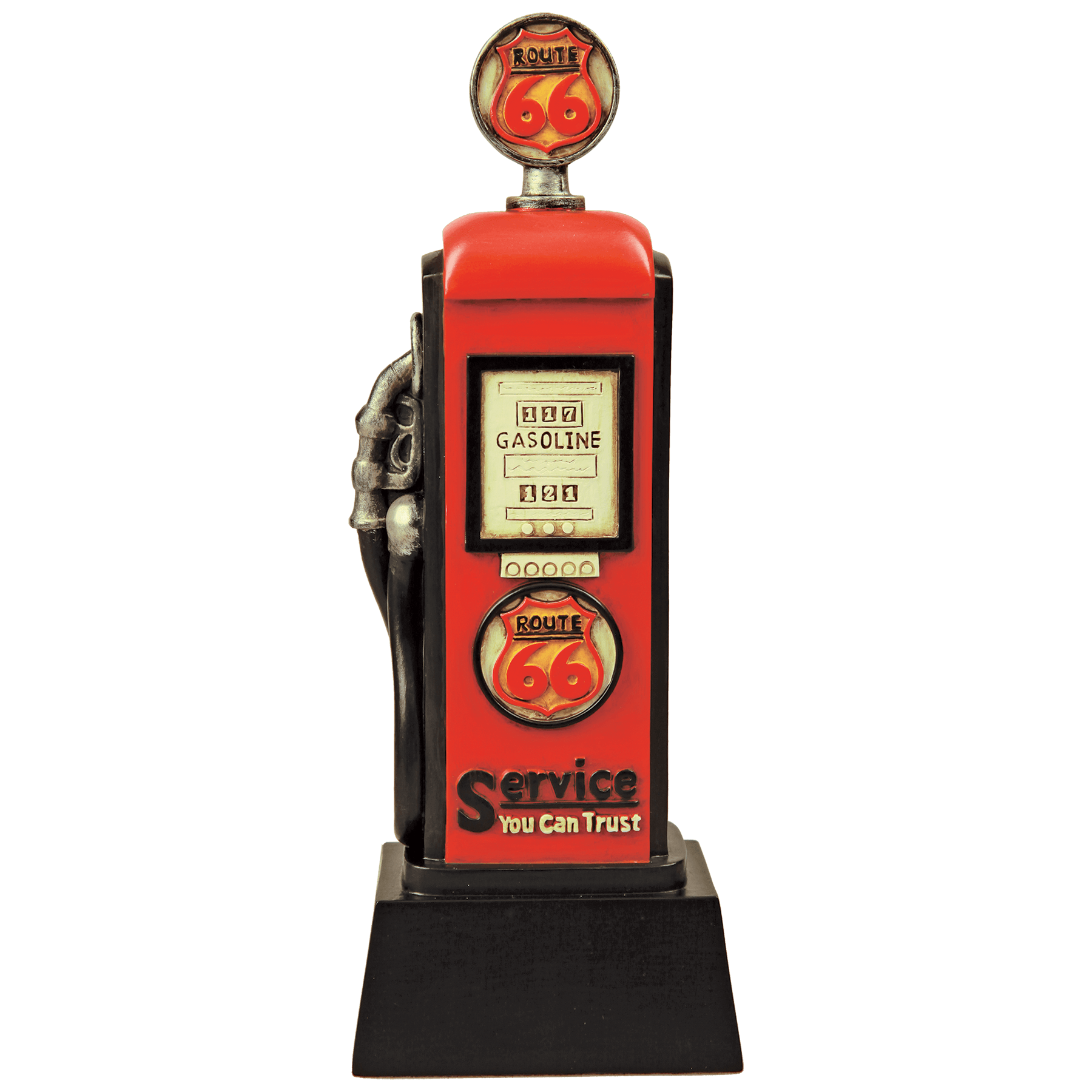 8½" Gas Pump resin trophy with full-color Route 66 design