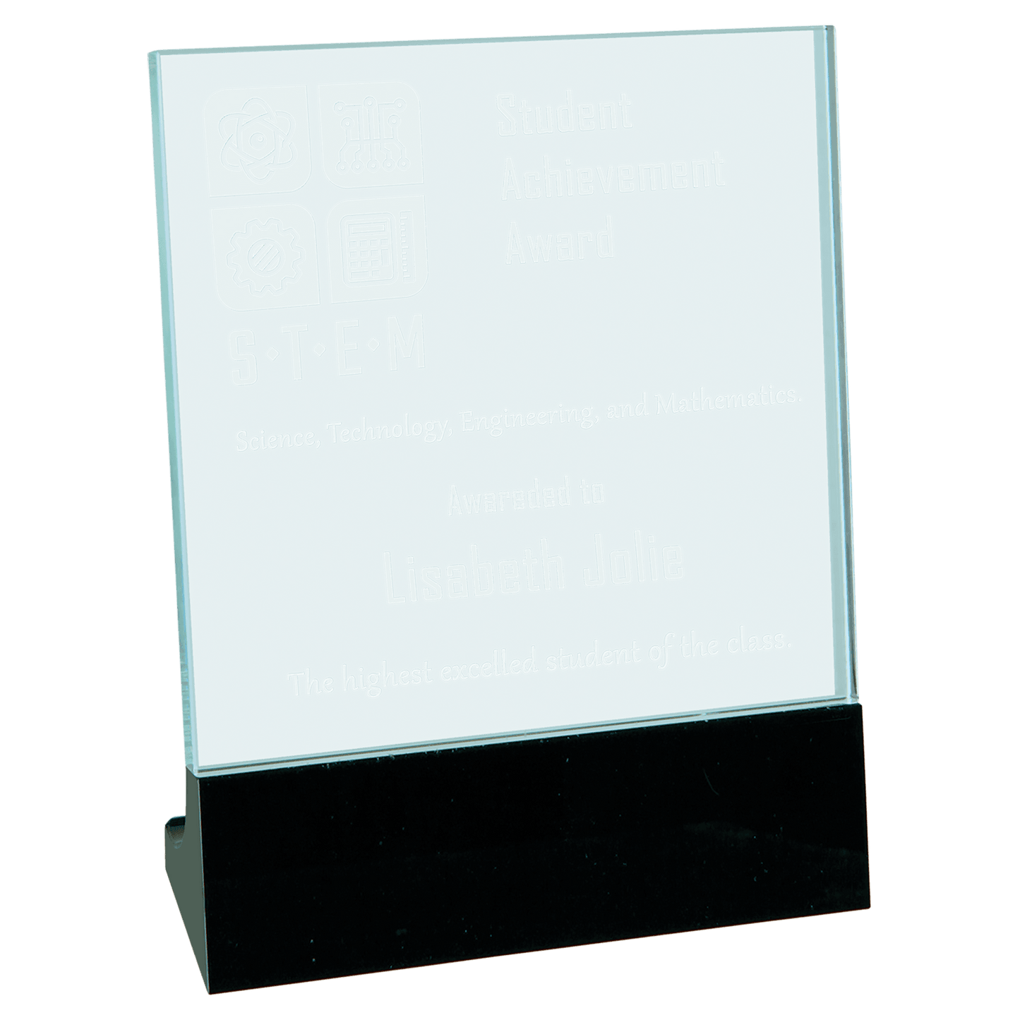 5 1/8" x 6 1/2" Glass Stand Up Award