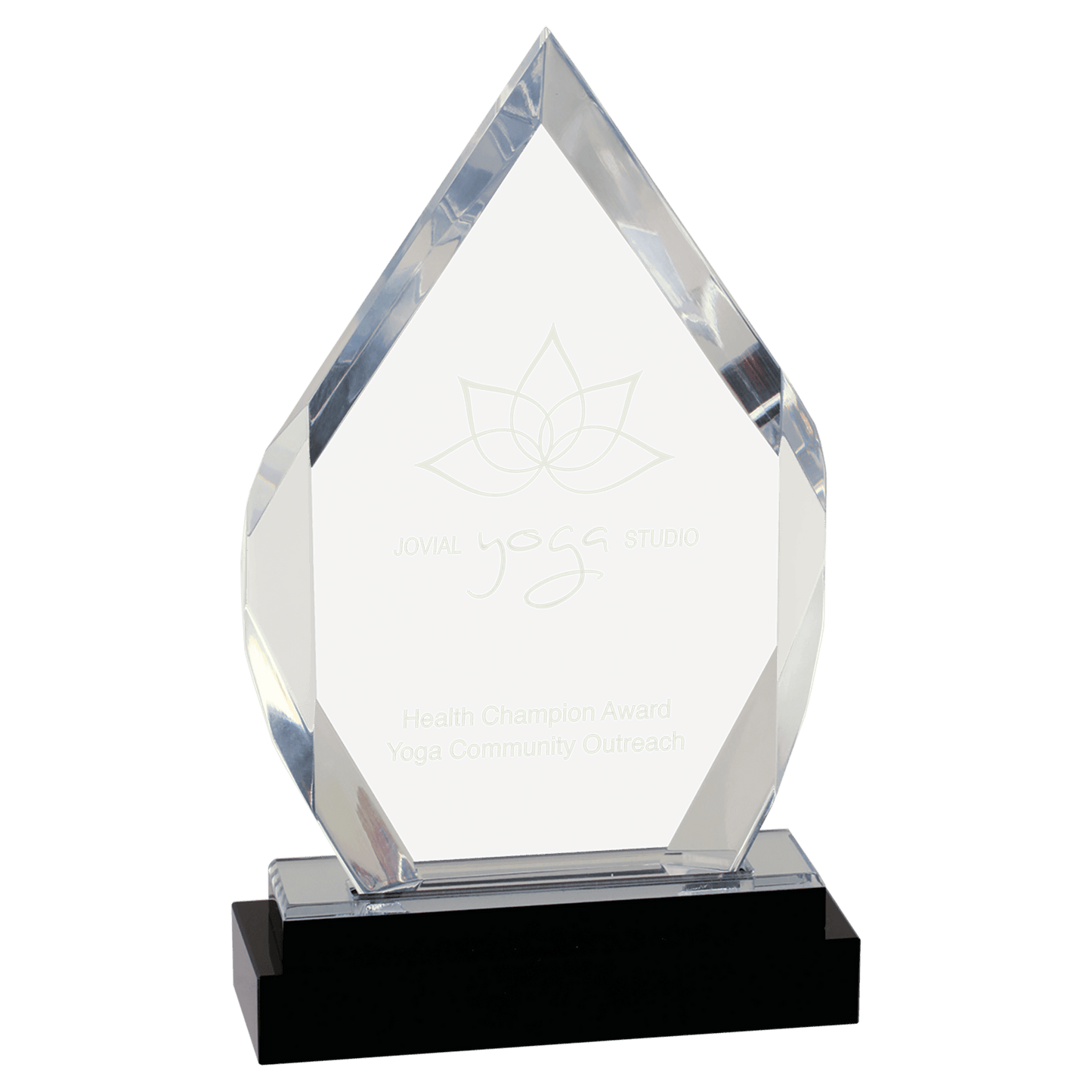 Silver 8" Fusion Diamond Impress Acrylic with Glass Base