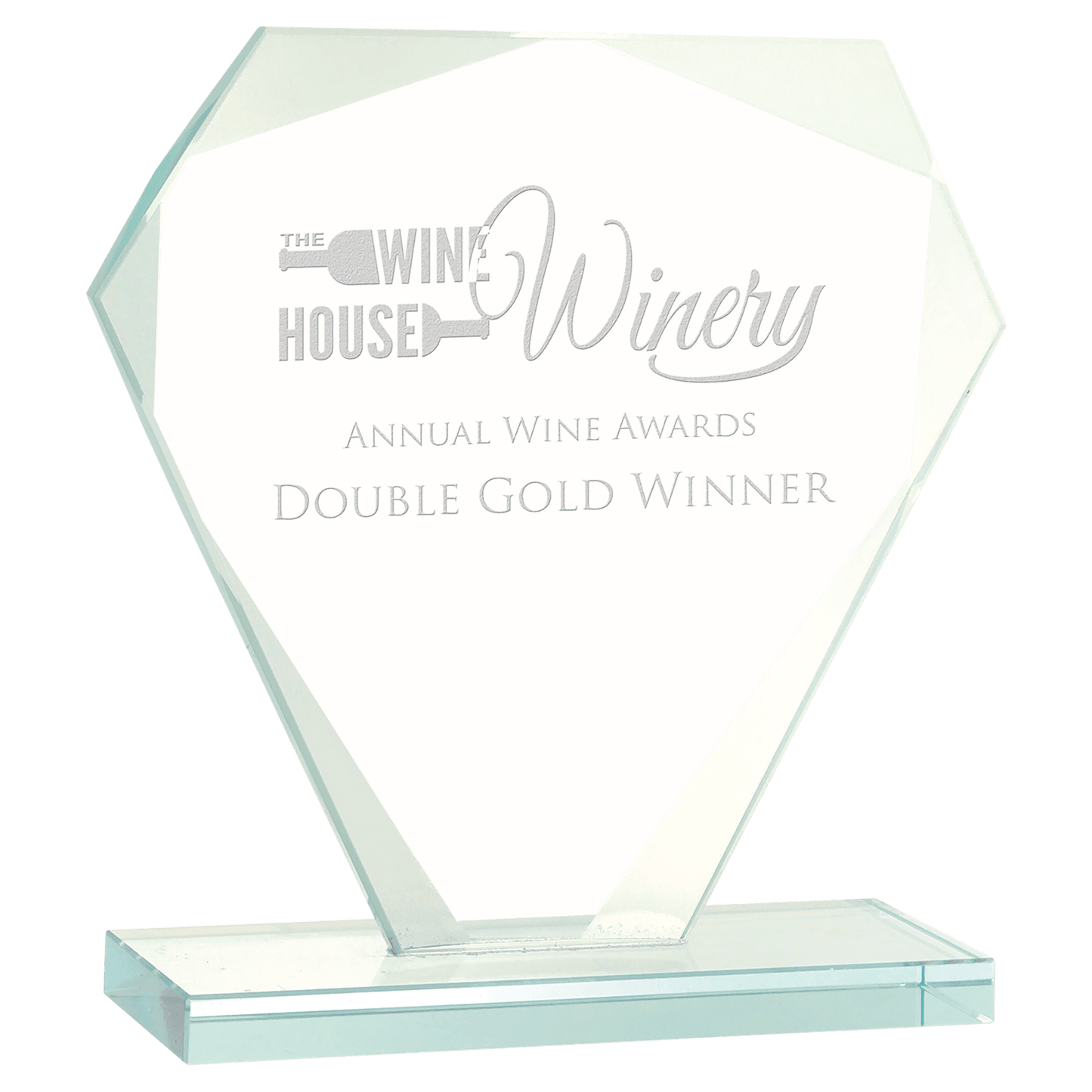 6 1/4" Cut Diamond Jade Glass Award