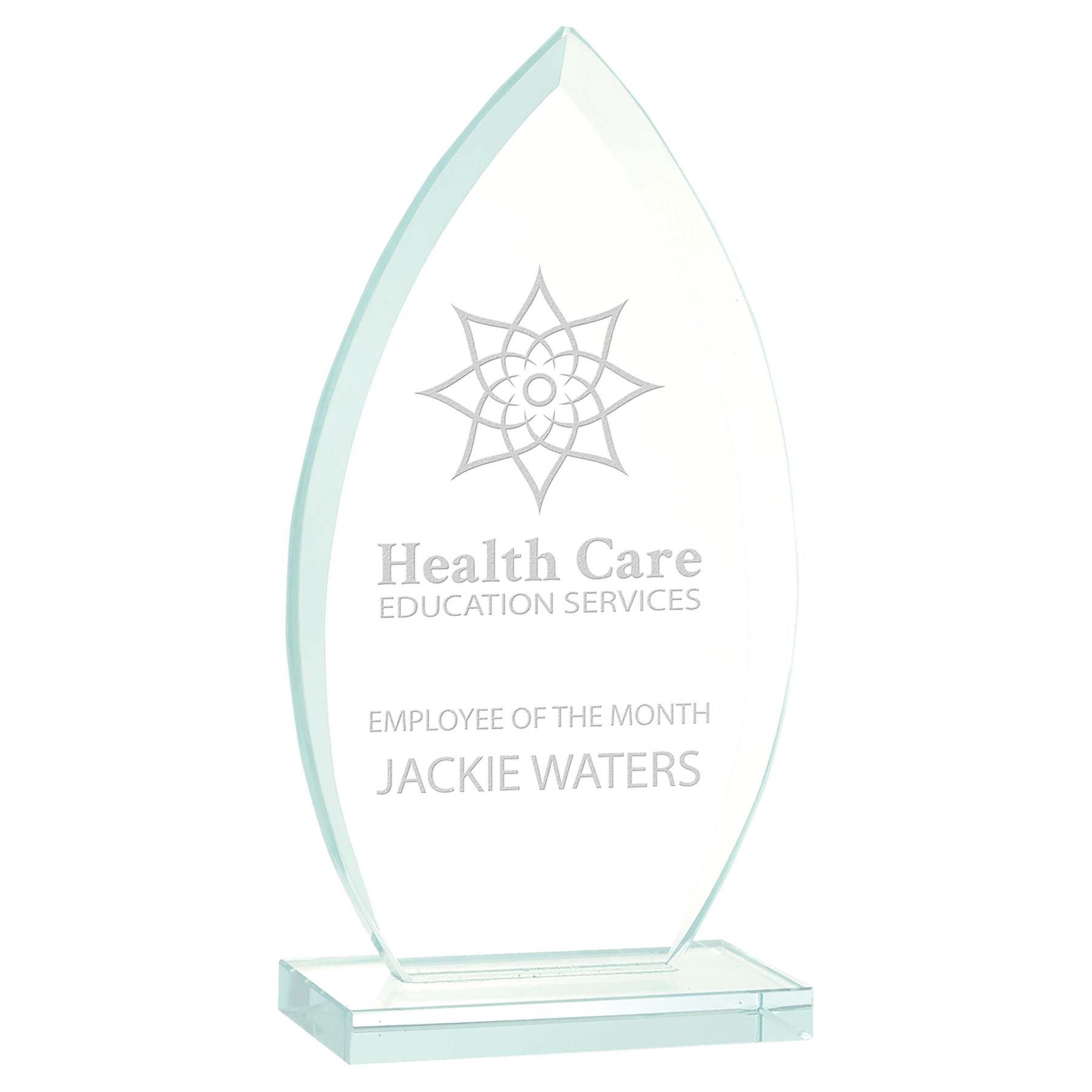 7" Oval Jade Glass Award