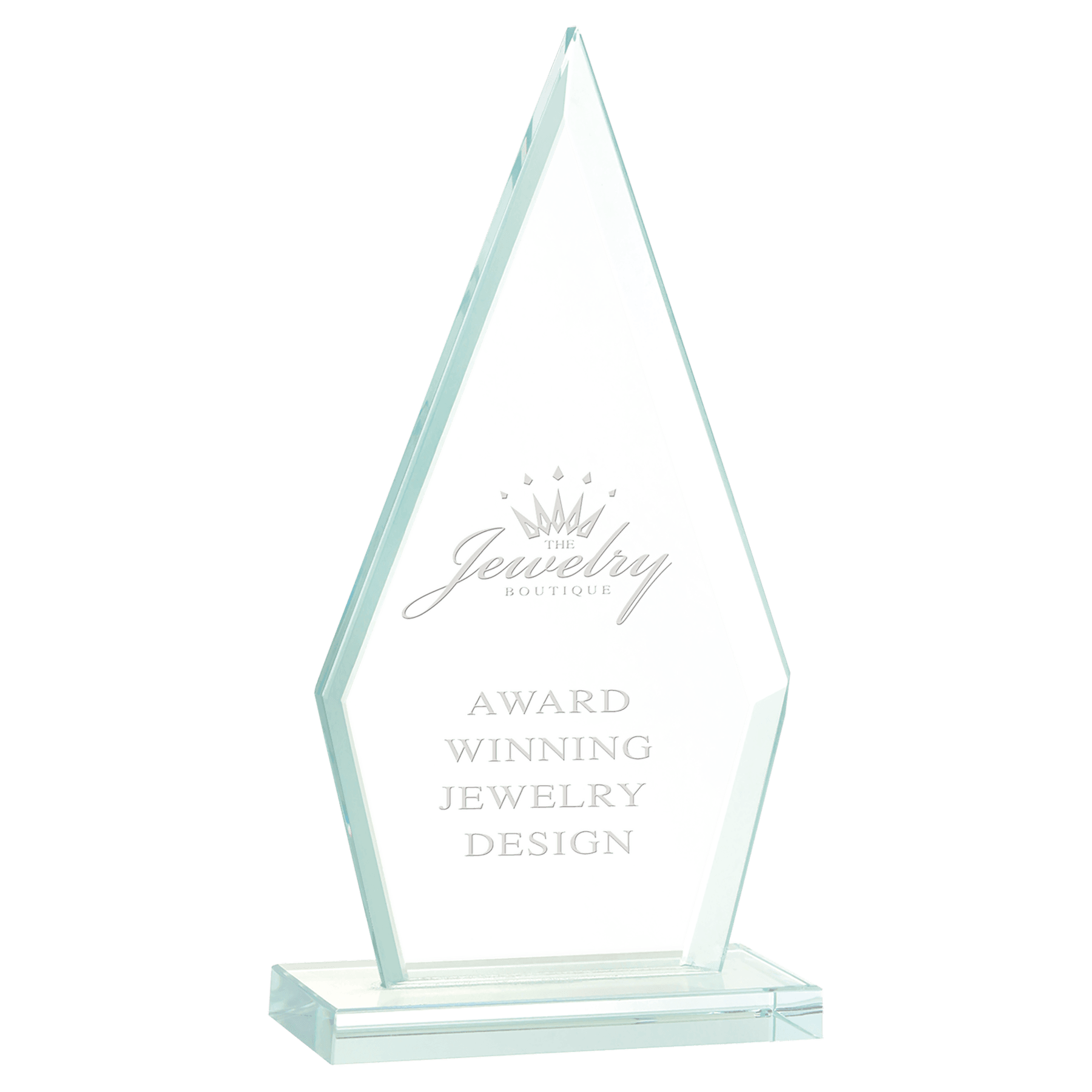 6 3/4" Triangle Jade Glass Award