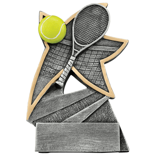 5½" Tennis Jazz Star antique silver and gold resin award