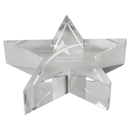 4 1/8" Optic Crystal Star Paperweight