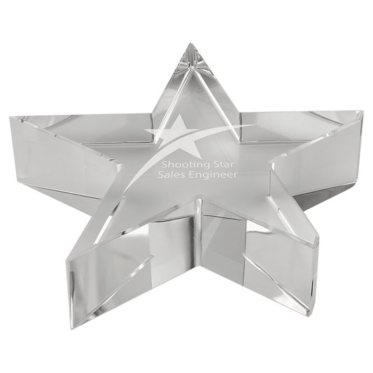 4 1/8" Optic Crystal Star Paperweight