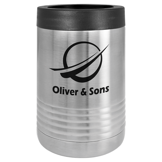 Personalized insulated can cooler in stainless steel