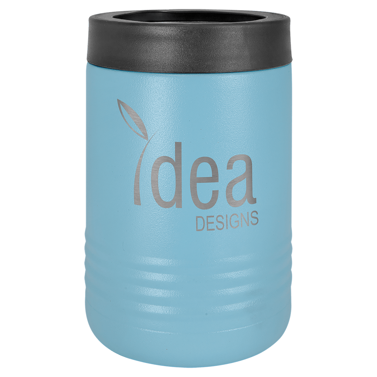 Personalized insulated can cooler in light blue