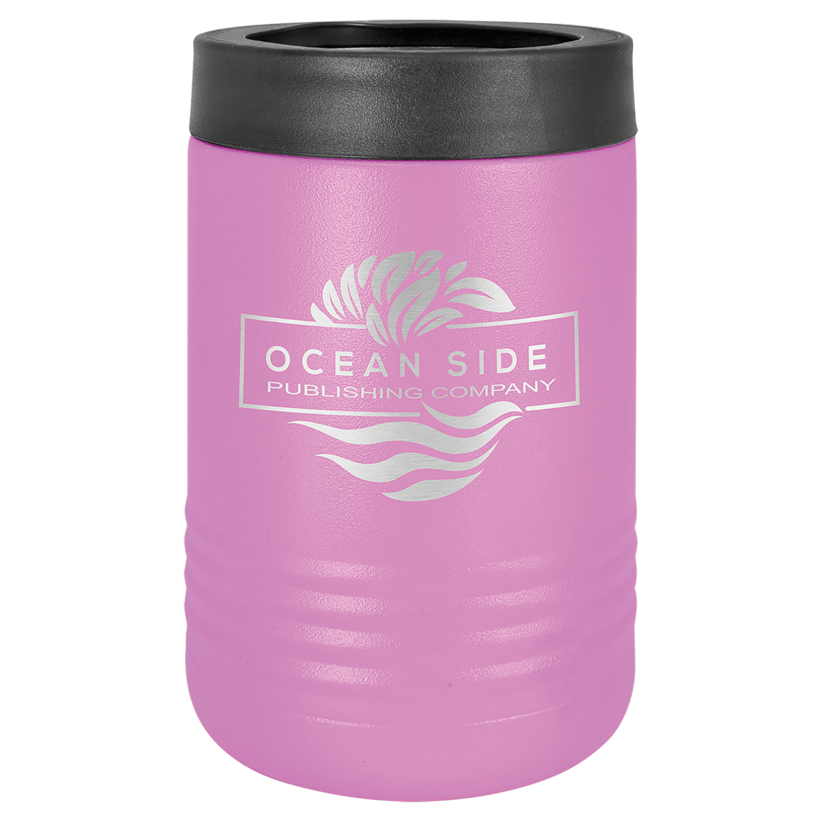 Personalized insulated can cooler in light purple