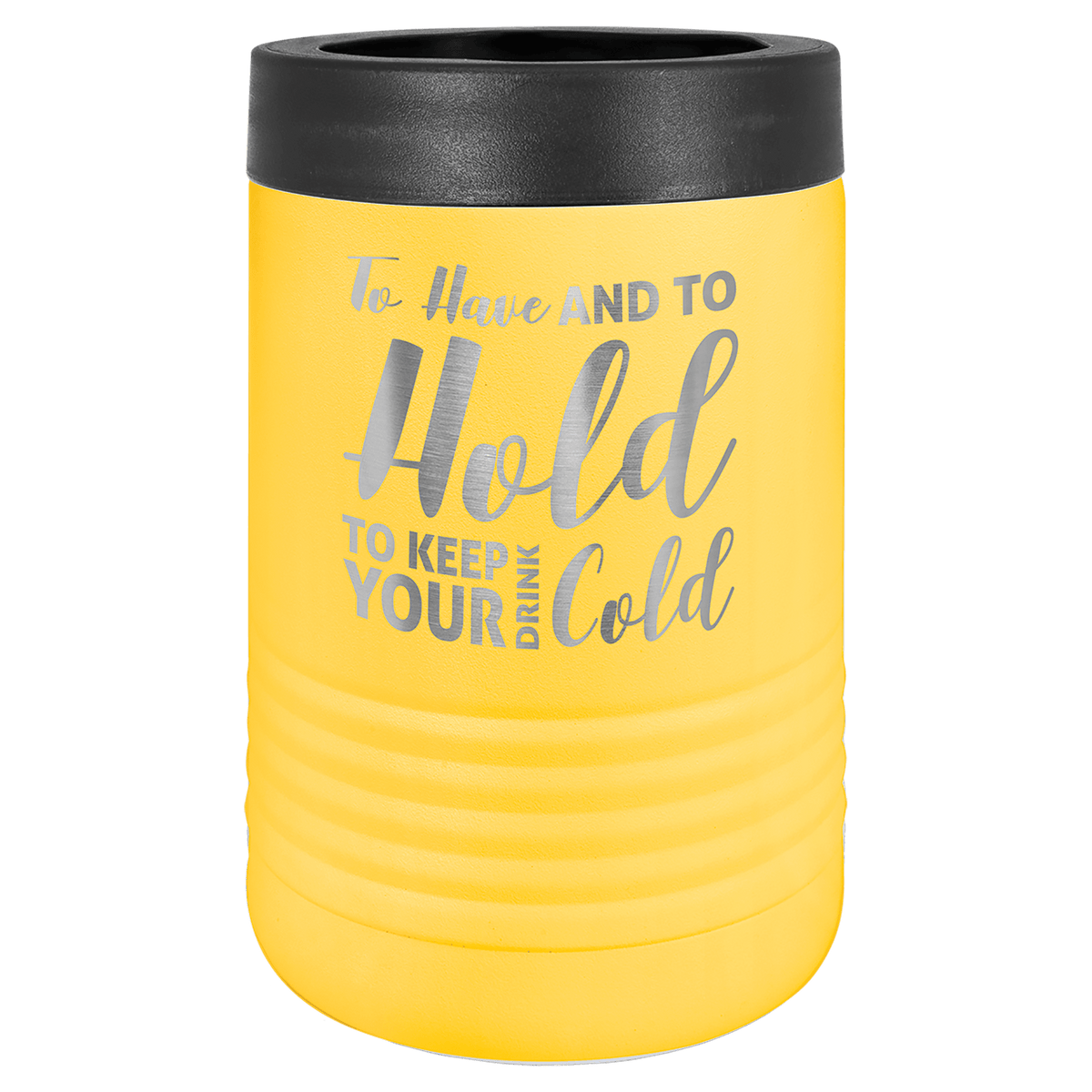 Personalized insulated can cooler in yellow