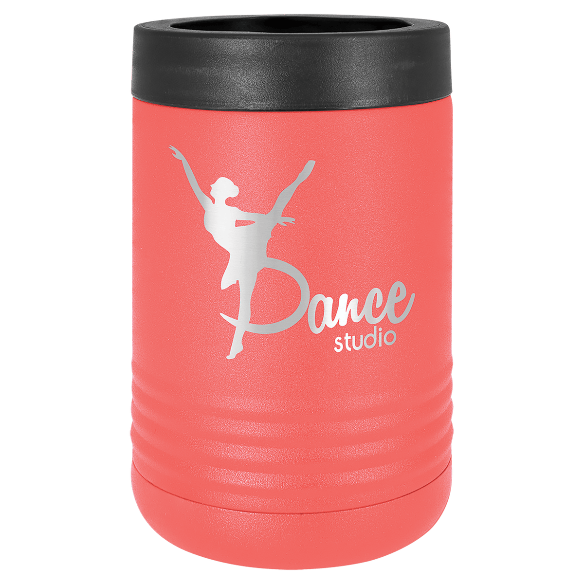 Personalized insulated can cooler in coral