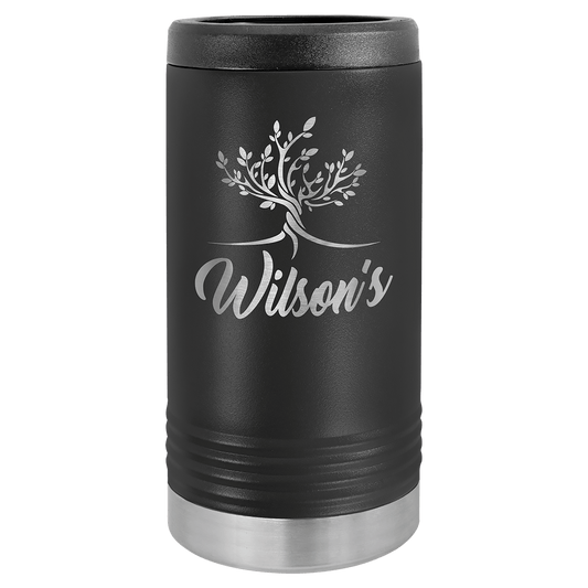 Personalized insulated slim can cooler in black