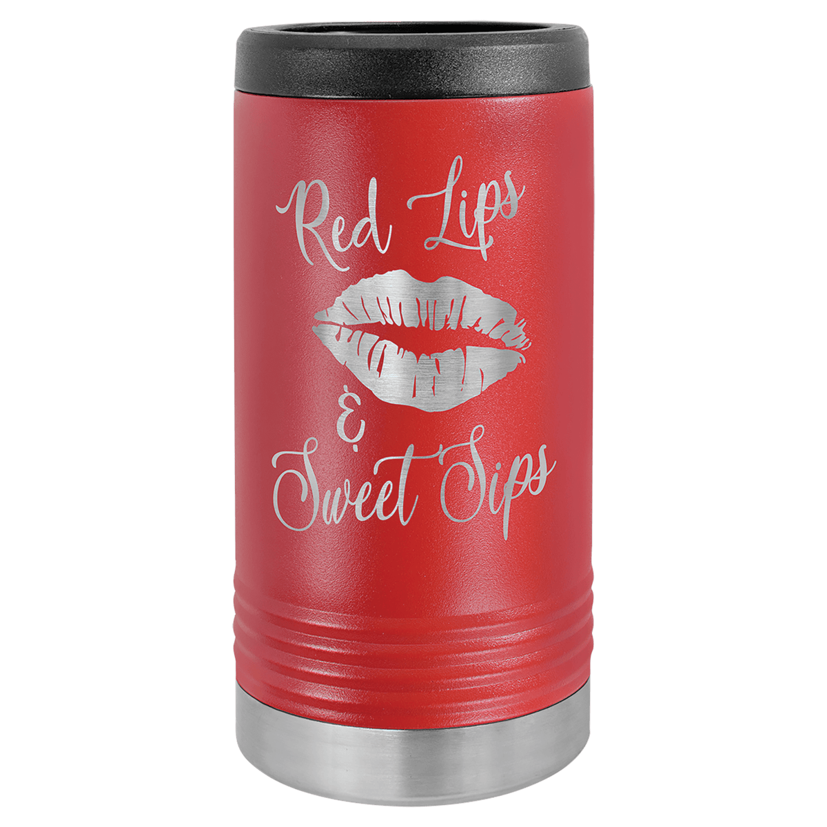 Personalized insulated slim can cooler in red