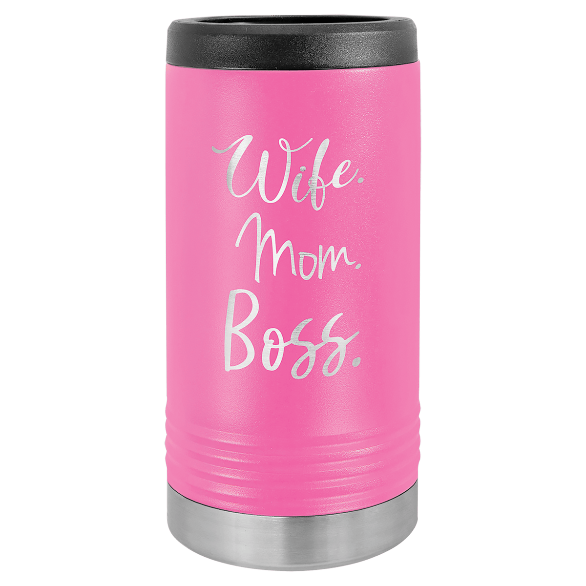 Personalized insulated slim can cooler in pink