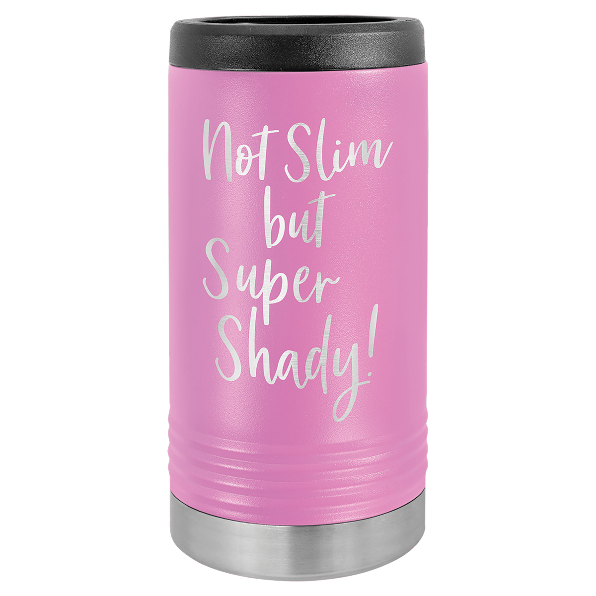 Personalized insulated slim can cooler in light purple