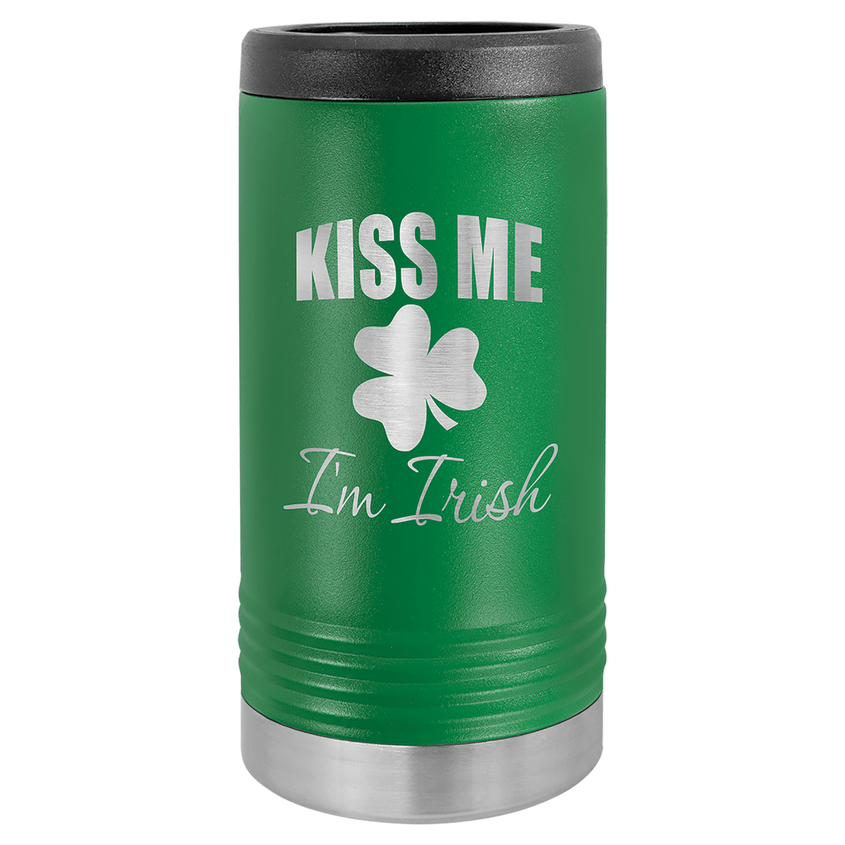 Personalized insulated slim can cooler in green