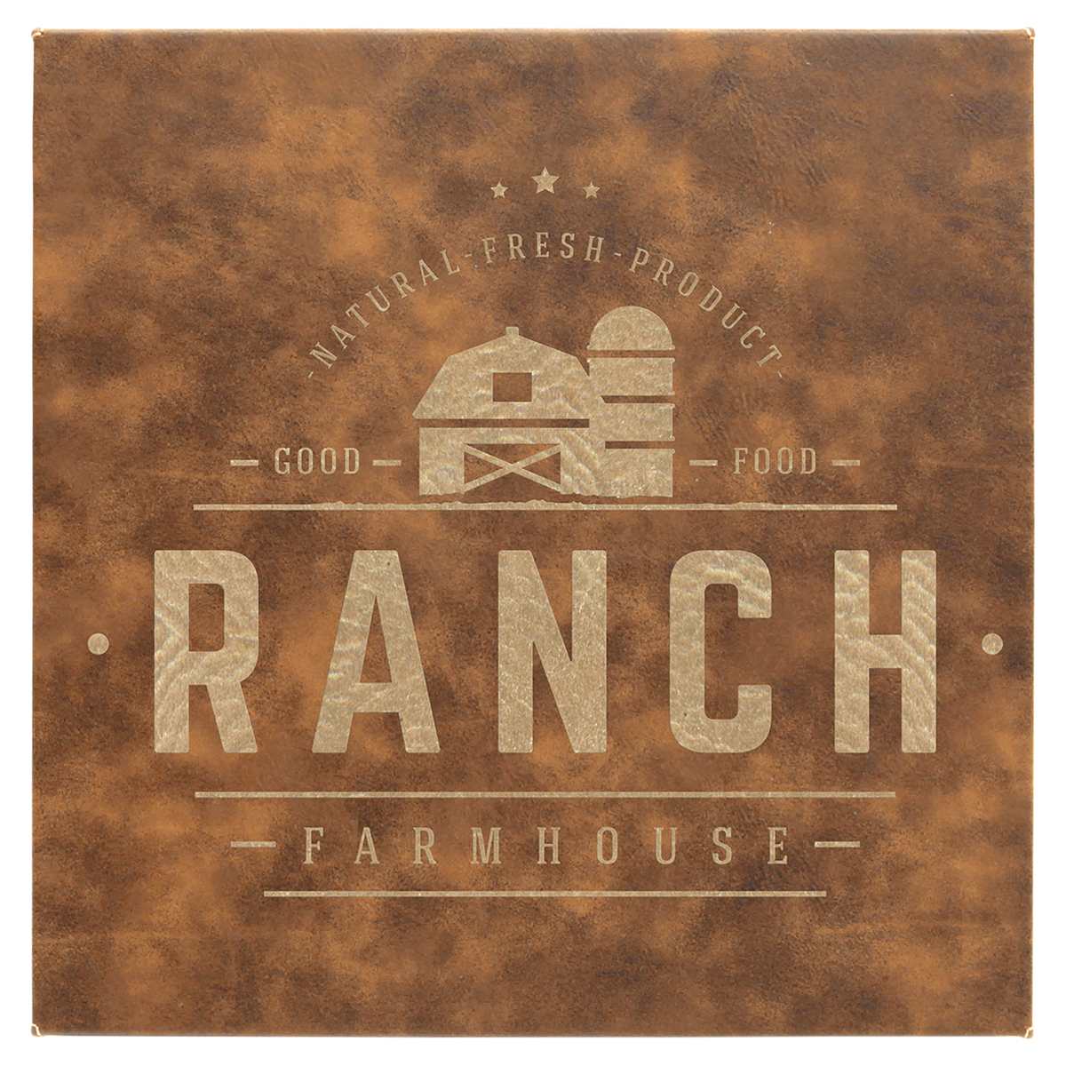 Personalized 10 inch x 10 inch rustic/gold leatherette wall sign