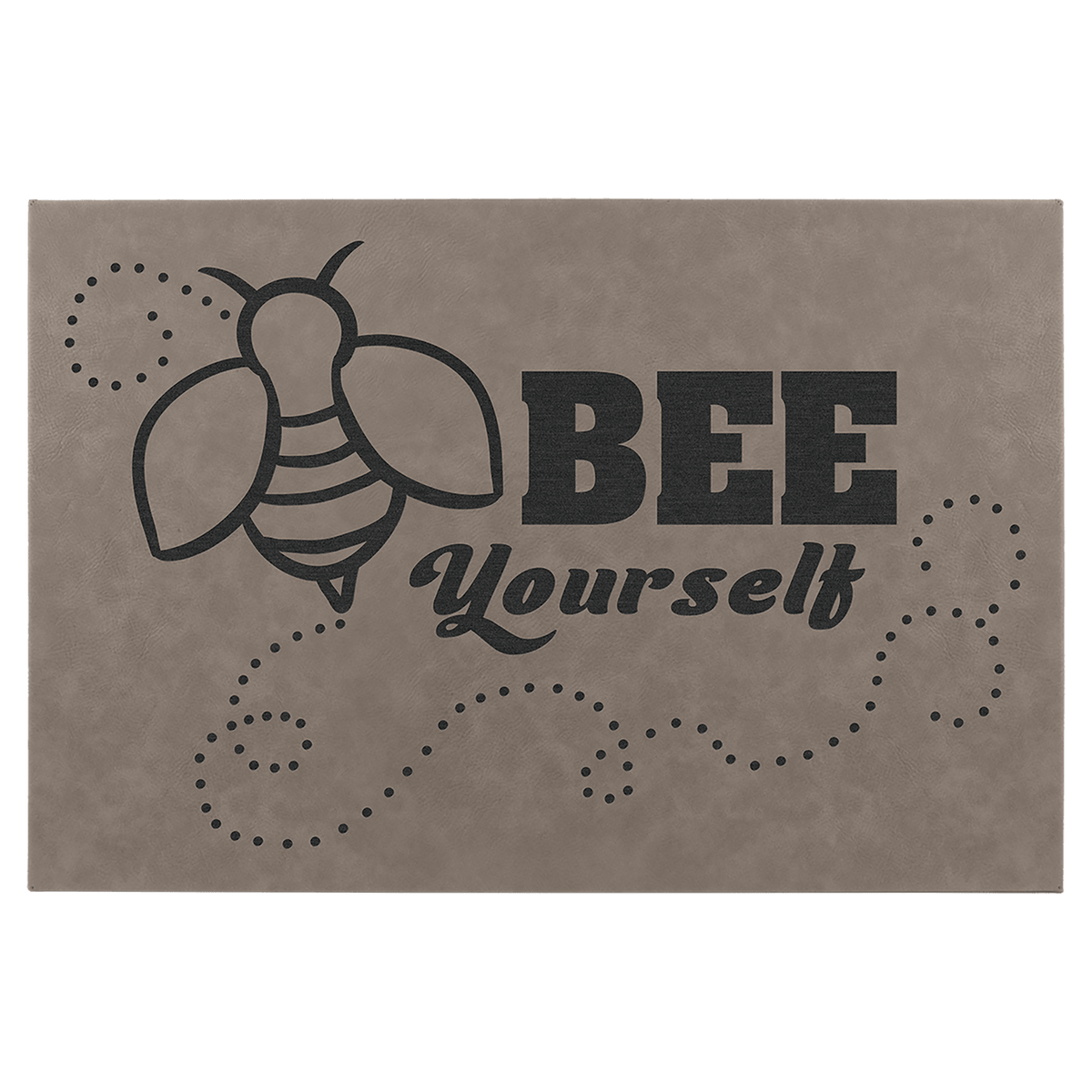 Personalized 12 inch x 18 inch gray leatherette wall sign