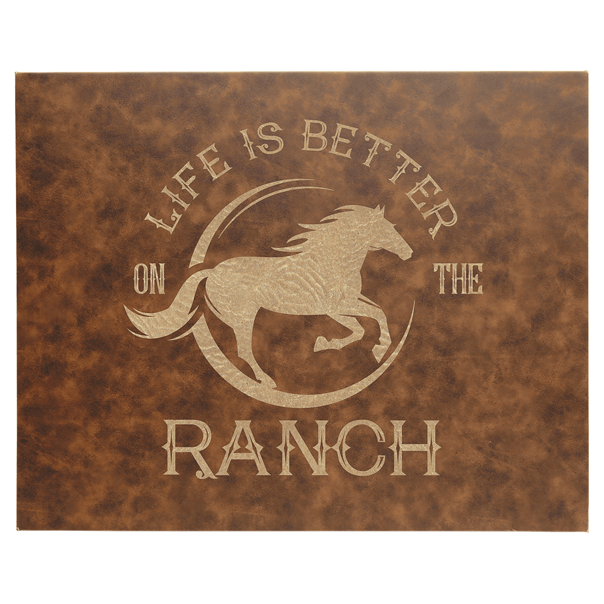 Personalized 12 inch x 18 inch rustic/gold leatherette wall sign