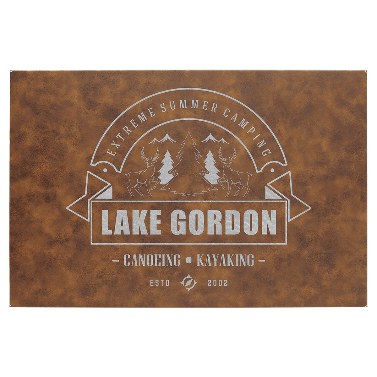 Personalized 12 inch x 18 inch rustic/silver leatherette wall sign