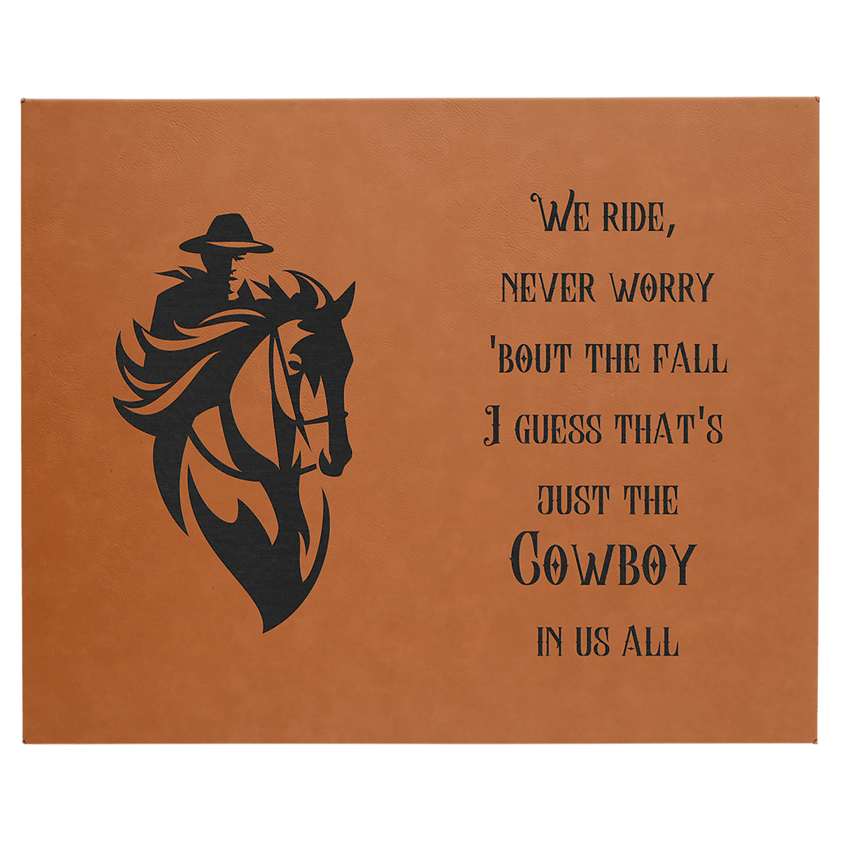 Personalized 16 inch x 20 inch rawhide leatherette wall sign