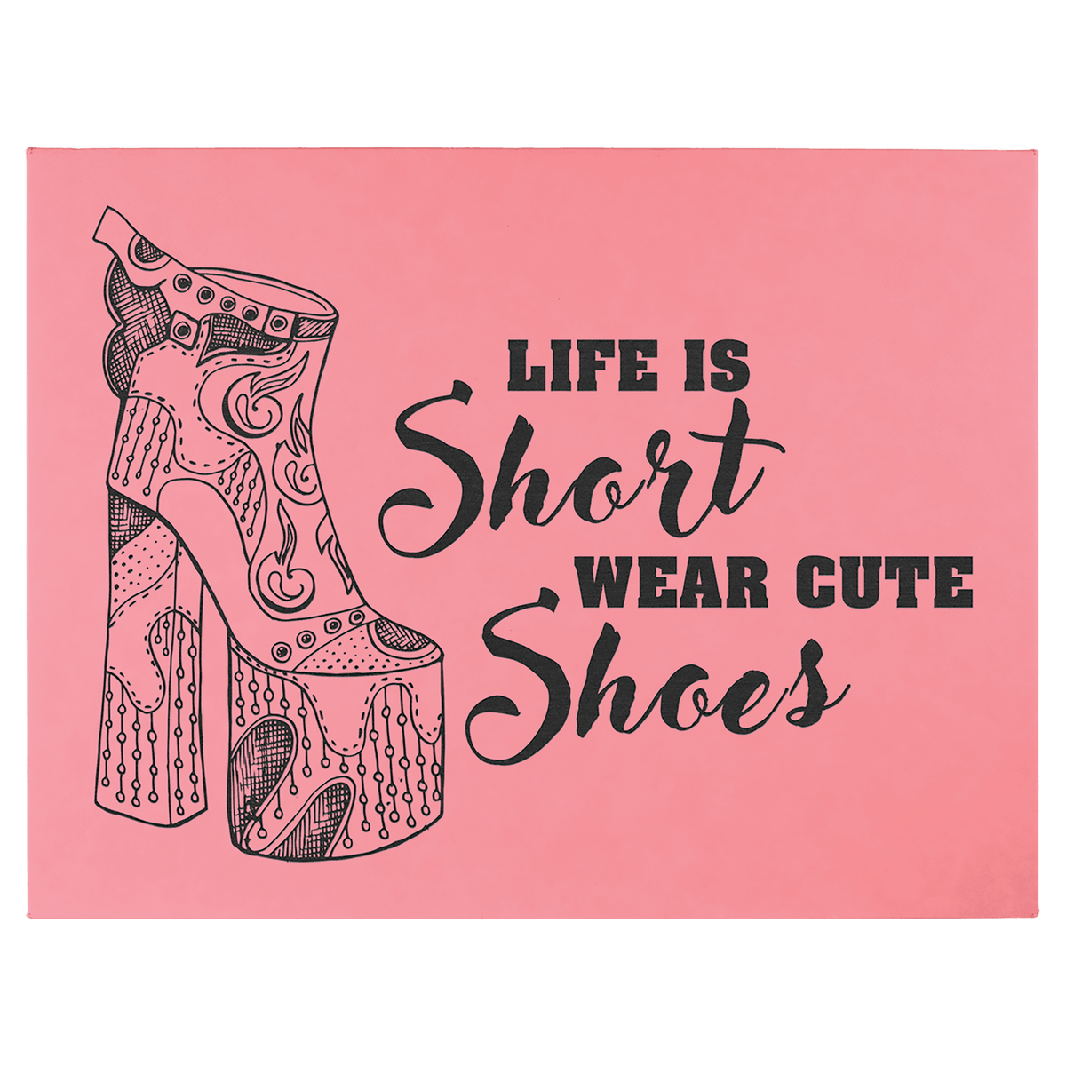 Personalized 16 inch x 20 inch pink leatherette wall sign