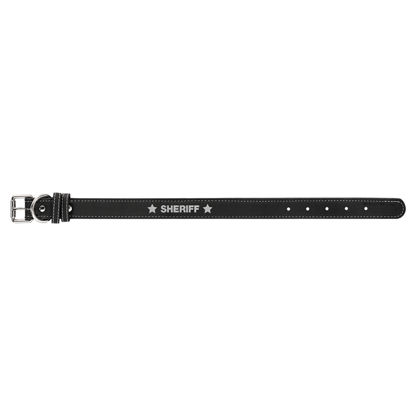 Black/Silver personalized leatherette dog collar
