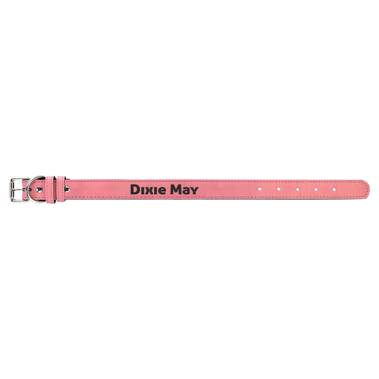 Pink personalized leatherette dog collar