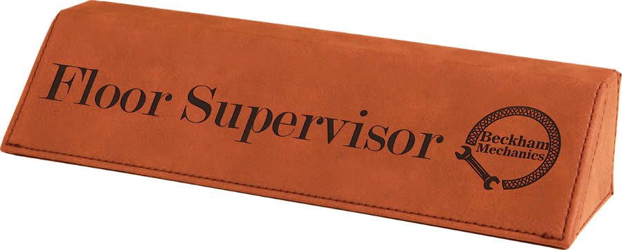 Rawhide 8½" Leatherette Desk Wedge Name Plate