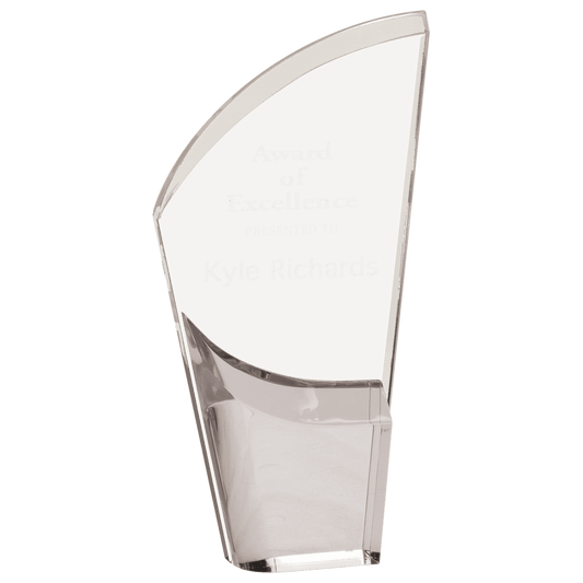 Mirror Lunar Acrylic award, 8 1/2", self-standing acrylic with clear engraving area