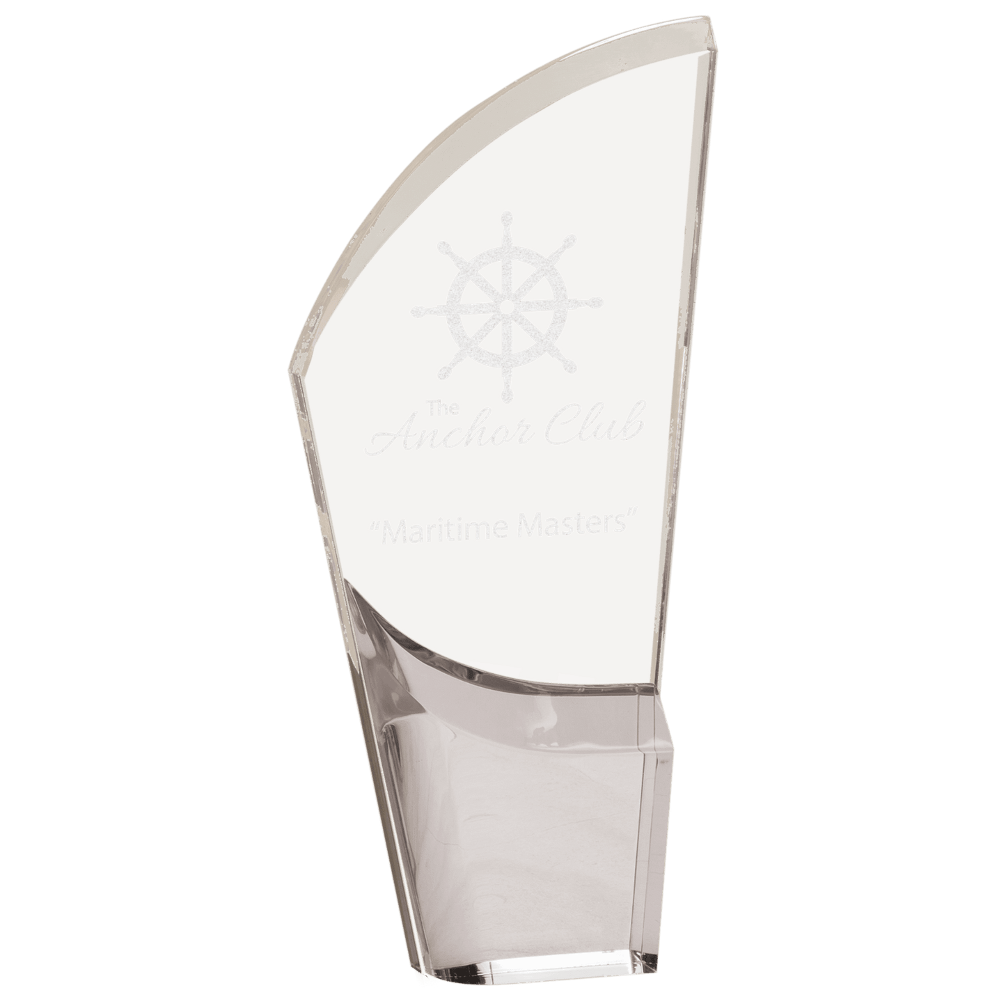 Mirror Lunar Acrylic award, 9 1/2", self-standing acrylic with clear engraving area