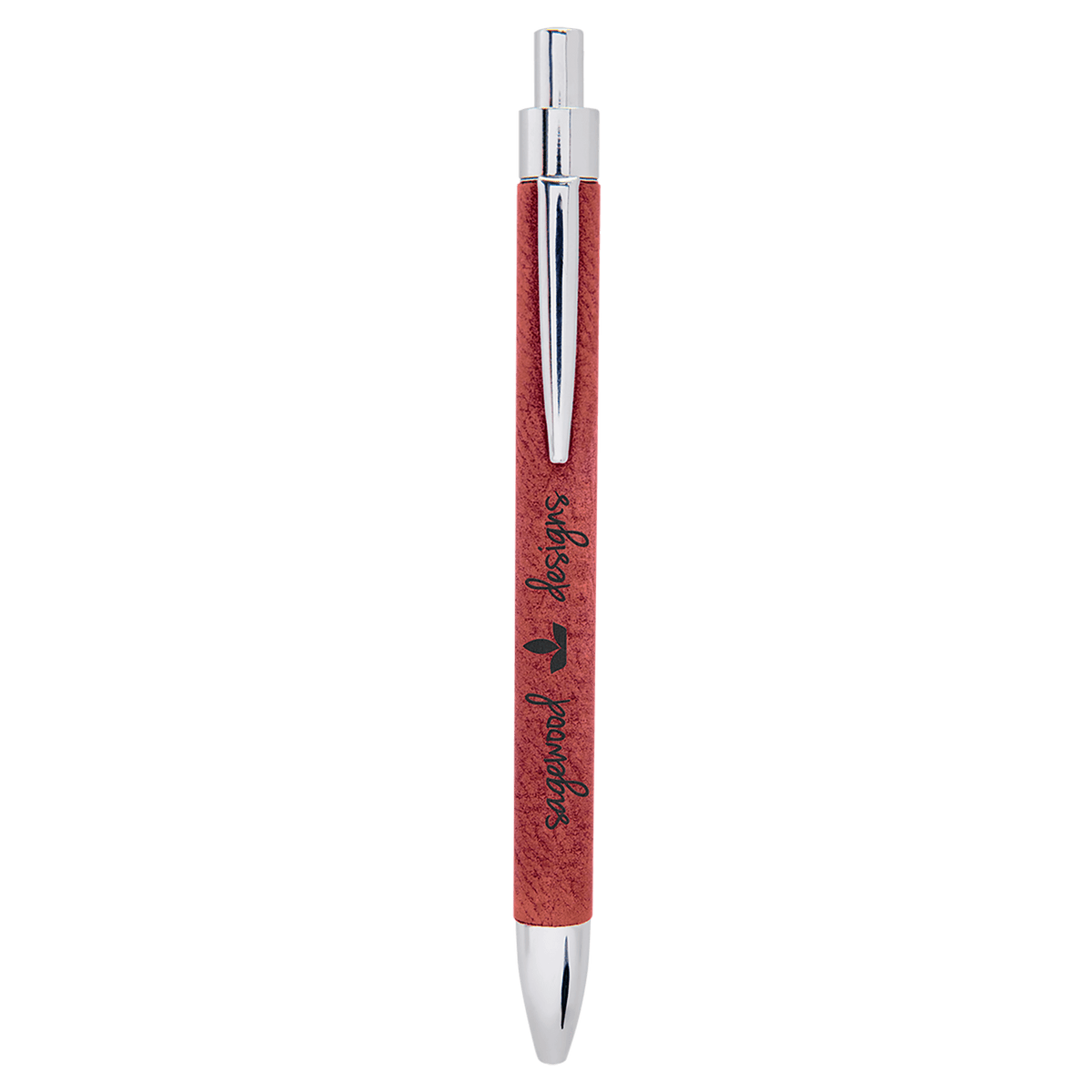 Personalized rosé leatherette wrapped ballpoint pen