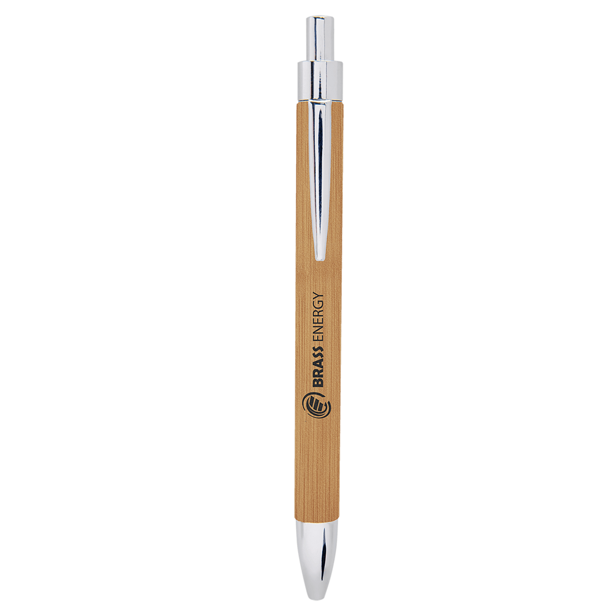 Personalized bamboo leatherette wrapped ballpoint pen