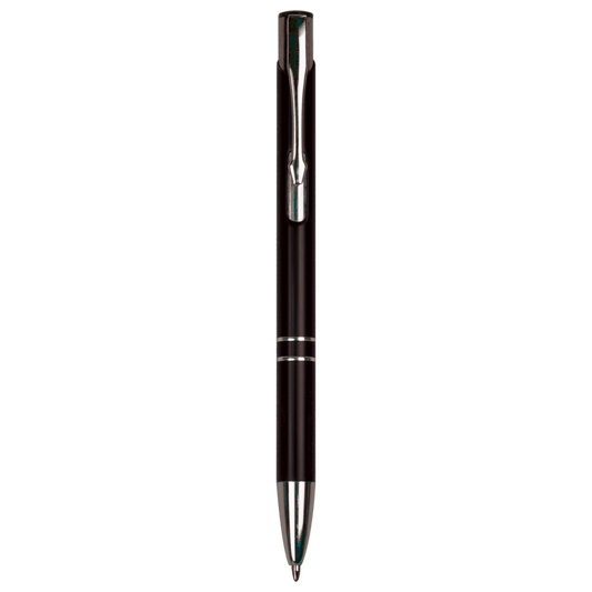 Personalized black anodized aluminum ballpoint pen