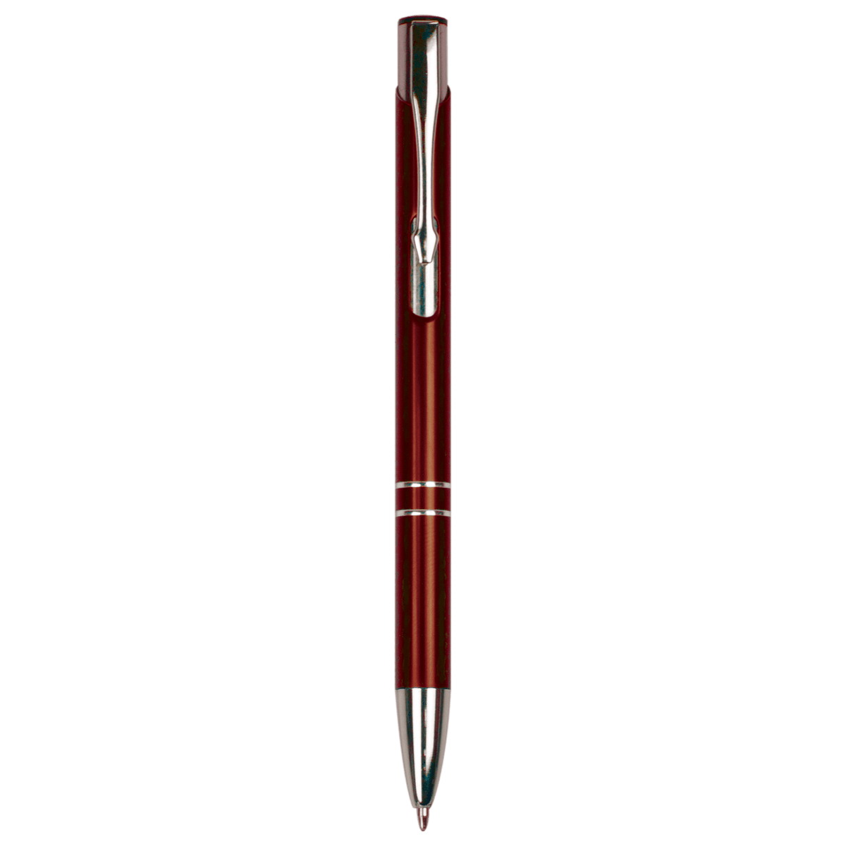 Personalized burgundy anodized aluminum ballpoint pen